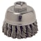 Weiler 2-3/4" Single Row Knot Wire Cup Brush .014" Steel Fill M10x1.25 Nut 13015 - alternate 1